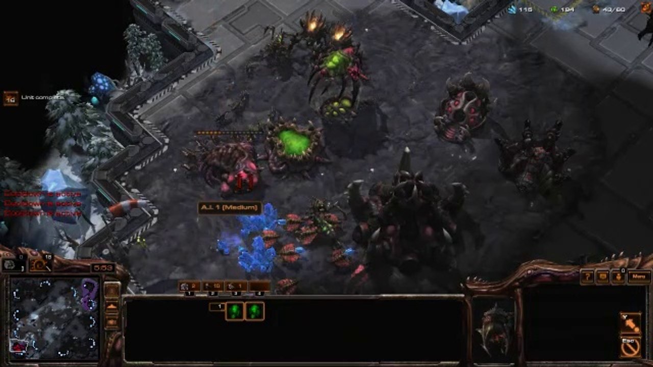 [StarCraft 2]No.0316--Great ZERG Player vs Medium A.I, WIN[2-Base Ravager-Ling Attack].CUT.01'22-09'05
