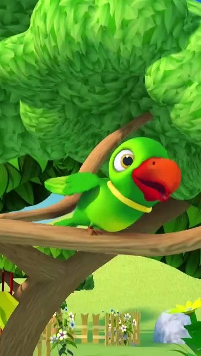 Main Tota Hare Rang Ka, मैं तोता हरे रंग का #shorts #kidschannellndia #nurseryrhymes #hindipoem #3d