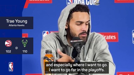 Trae Young 'focused on the defensive end' following NBA Cup loss to Bucks