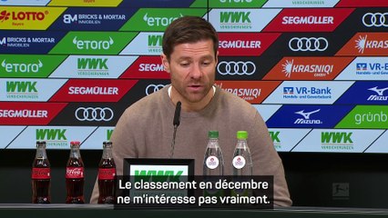 Xabi Alonso : “Le classement en décembre ne m'intéresse pas vraiment”