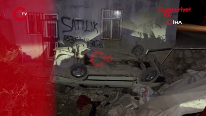 Otomobil bahçeye uçtu, yaralılar kayıplara karıştı!