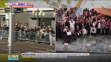 Corse: une foule importante attend le pape François devant le baptistère St Jean