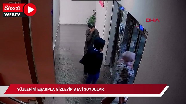 Yüzlerini eşarpla gizleyip 3 evi soydular