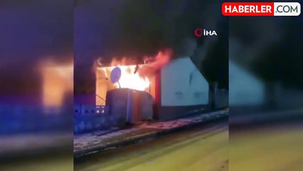 Devral elektrikli soba yangına sebep oldu, müstakil ev alev alev yandı