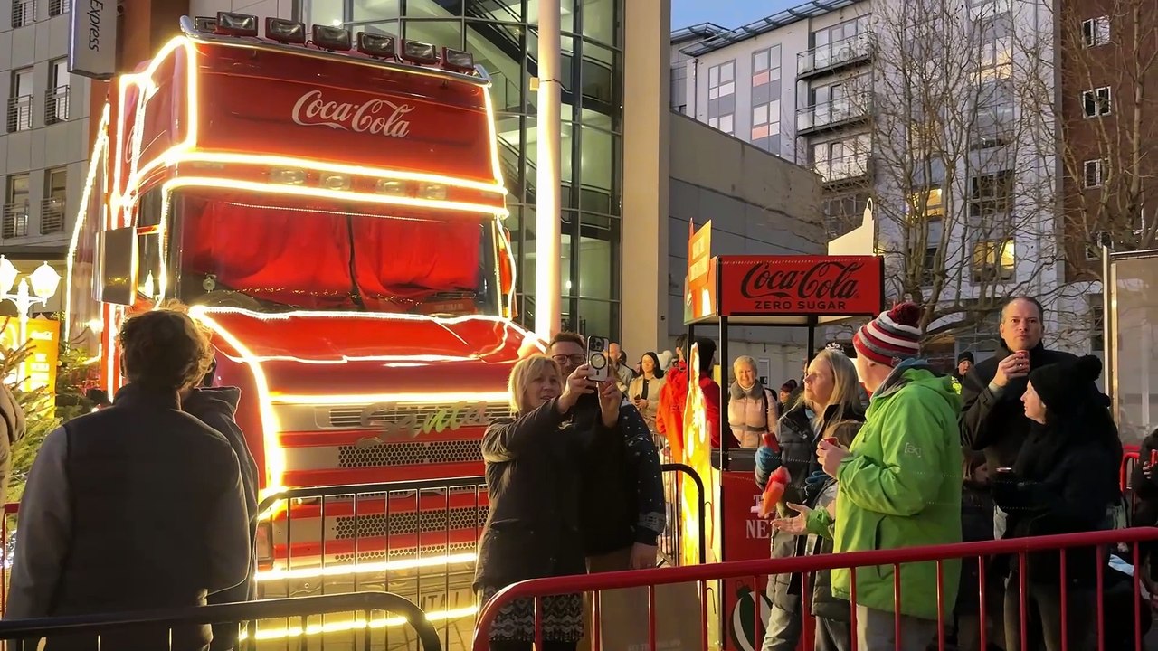 Iconic Coca-Cola truck visits Gunwharf Quays in Portsmouth