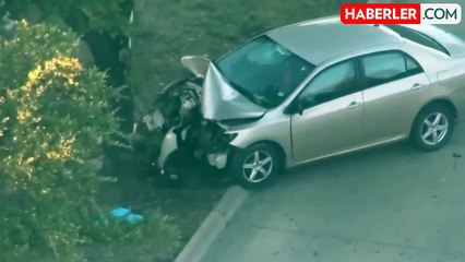 Lüks otomobil kazada ortadan ikiye ayrıldı