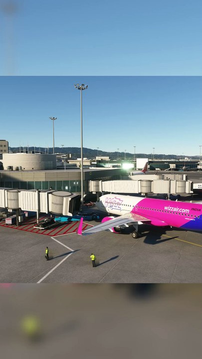 Passenger Boarding Bridge: Wizz Air A320neo at San Francisco International Airport (SFO), USA #fly   #flights #fly #flightlovers #Canada #USA #Japan  #aviation #A320neo #flying #FlyingLovers #aviationlovers #landinglovers