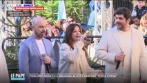 Pape François à Ajaccio: des chanteurs corses dont Patrick Fiori et Alizée chantent Terra Corsa