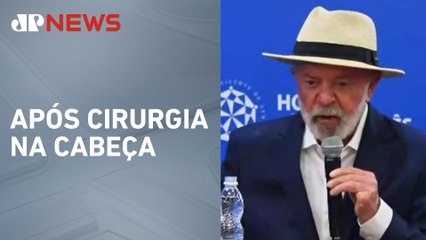 Lula faz pronunciamento no Hospital Sírio-Libanês após alta hospitalar