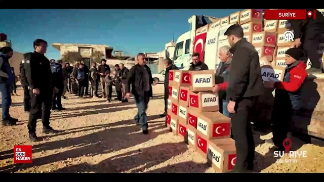 AFAD, Münbiç'te 1365 aileye gıda kolisi ulaştırdı