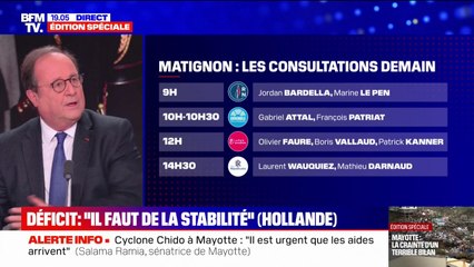 François Hollande: "C'est tout à fait nécessaire que le Premier ministre" entende les députés RN