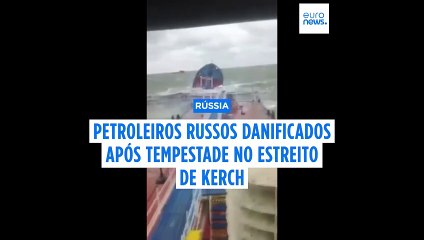 Dois petroleiros russos severamente danificados por uma tempestade no estreito de Kerch