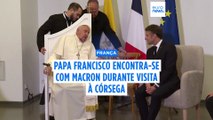 Papa Francisco encontra-se com Macron na ilha de Córsega