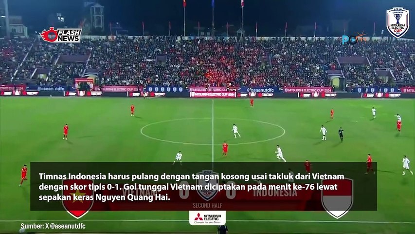 Indonesia Kalah 1-0 Lawan Vietnam, Masih Berpeluang Lolos