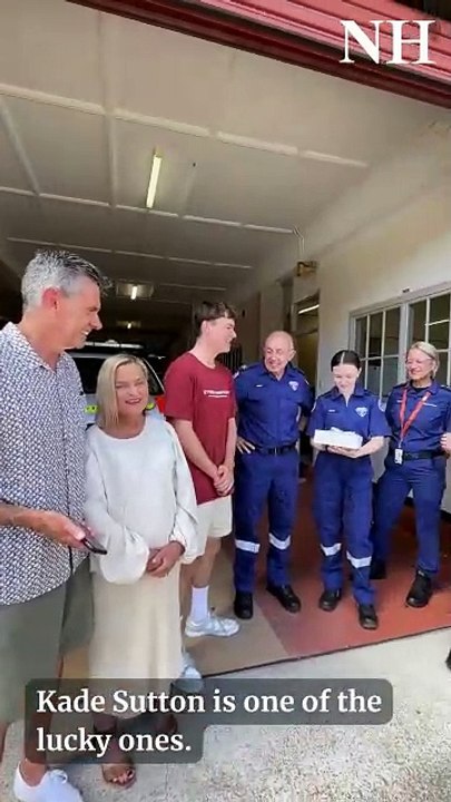 Newcastle cricketer Kade Sutton reunited with the paramedics who saved his life