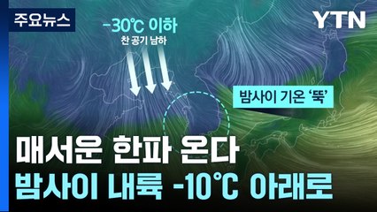 '매서운 한파' 체감 -20℃ 육박...해안가 10cm 대설 / YTN