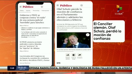 Conexión Digital Matutina 17-12 Canciller alemán pierde moción de confianza