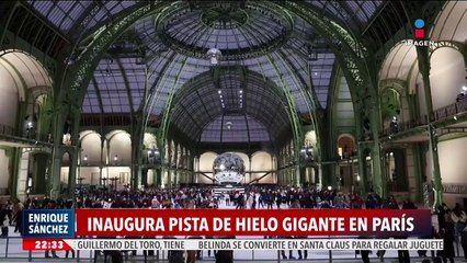 Inauguran una gigante pista de hielo en el Gran Palacio de París