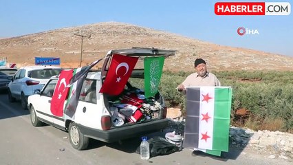 Cilvegözü Sınır Kapısı'nda Suriyelilere Bayrak Satışı