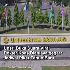 Unsri Buka Suara Viral Dokter Koas Dianiaya gegara Jadwal Piket Tahun Baru