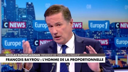 «La proportionnelle est mensongère par rapport à la démocratie», assure Nicolas Dupont-Aignan