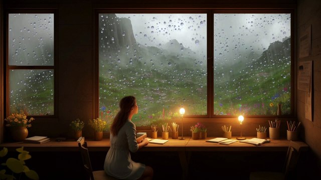 Rain Sound On Window | Heavy Rain for Sleep, Study & Relaxation, Meditation ,Sleep Problem, Insomnia