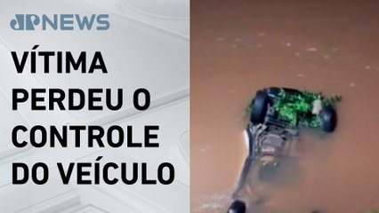 Homem dentro de carro submerso após chuvas no Paraná