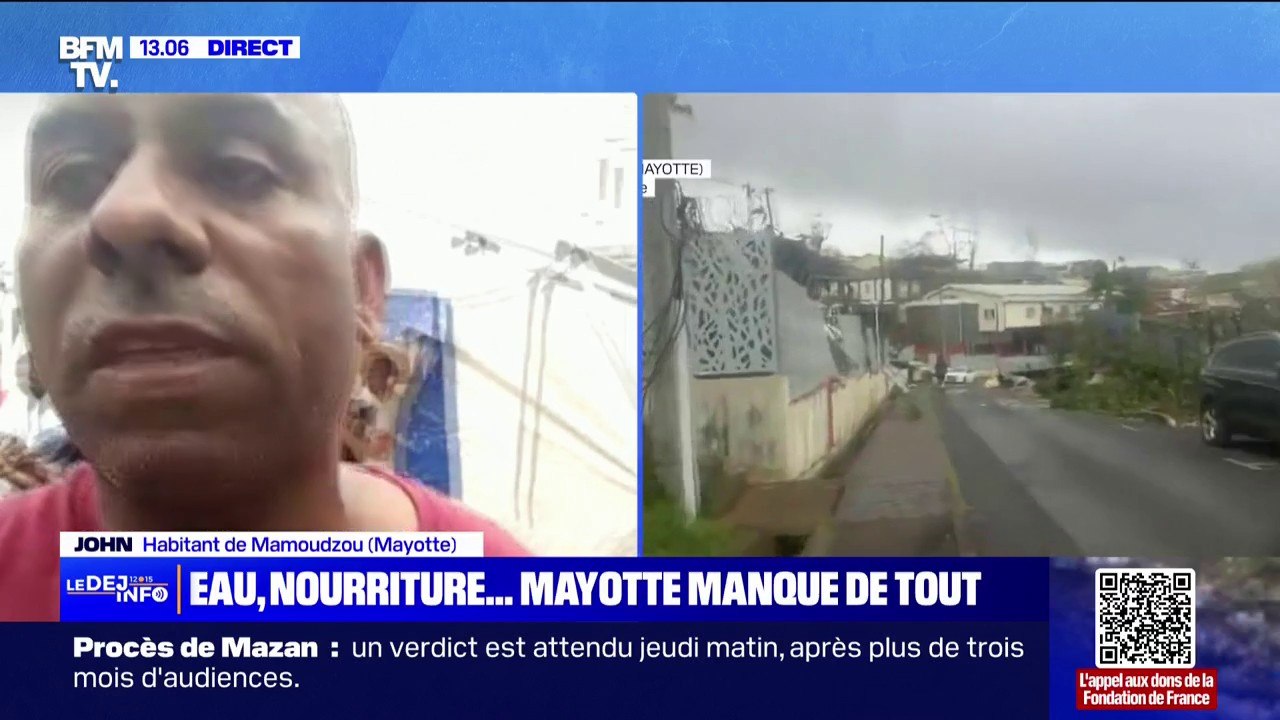 "L'eau ne coule plus, Mayotte a besoin d'aide alimentaire", déplore cet habitant de Mamoudzou