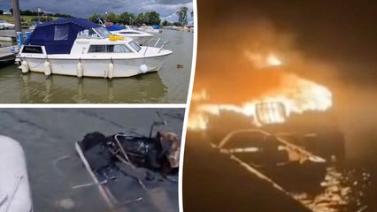 Video shows 22-foot canal boat being engulfed by flames in devastating blaze