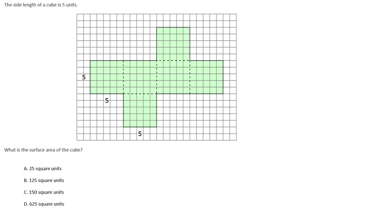 5th grade math practice question on rectangle area, question 6