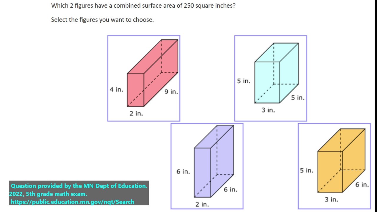 5th grade math practice question on rectangle area, question 10