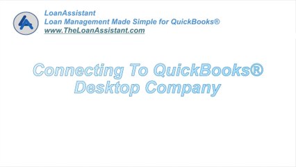 Connecting to QuickBooks Desktop Company in LoanAssistant
