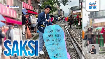 Miguel Tanfelix, nagpalipad ng sky lantern sa Taiwan kasama ang mensahe tungkol sa "Mga Batang Riles" | Saksi