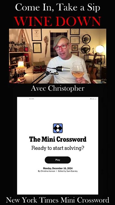 Solving the New York Times Mini Monday Crossword! So Come in, Take a Sip, & Wine Down! Let's Solve This Together! 🍷