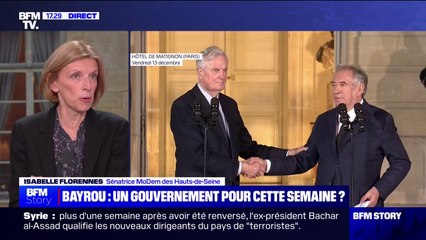 Consultations de François Bayrou: "On est obligé d'écouter tout le monde", explique Isabelle Florennes (sénatrice Modem)