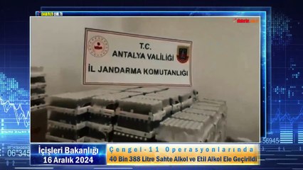 Çengel-11 Operasyonlarında 40 Bin 388 Litre Sahte Alkol ve Etil Alkol Ele Geçirildi
