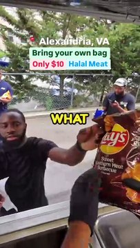Bring your own bag of chips and we will fill it up with over 12 ounces of Halal meat and other fixings. Vegan options are also available available(MP4)