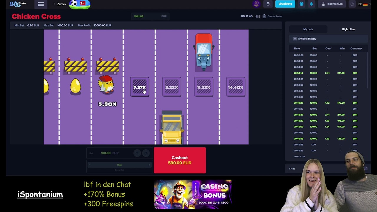 !! WIN bei Chicken Cross !! #MyStake