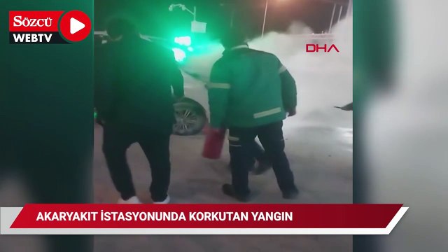 Akaryakıt istasyonunda korkutan yangın