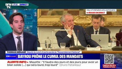 "Un Premier ministre ne pourra pas l'être à mi-temps": Thomas Ménagé (RN) réagit à la volonté de François Bayrou de rester maire de Pau