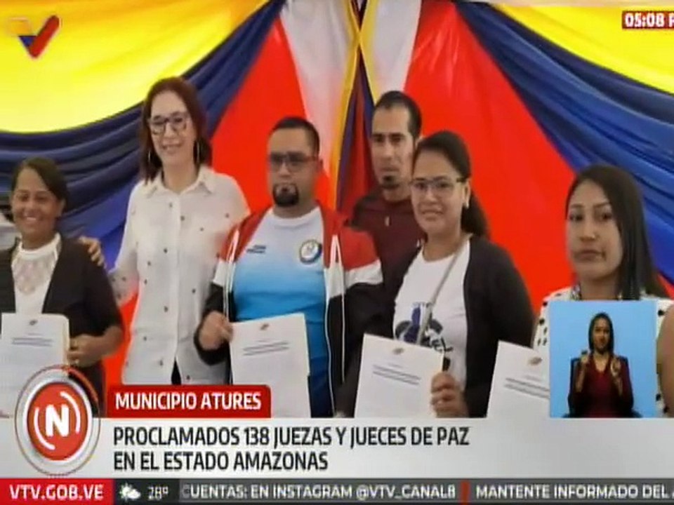 138 jueces y juezas de paz fueron proclamados por el CNE en el estado Amazonas