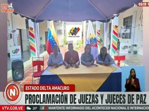 Jueces y juezas de paz comunal son proclamados por el CNE de Delta Amacuro