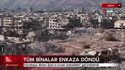 Harabeye dönen Şam'ın kırsal mahalleleri görüntülendi