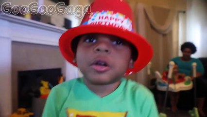 Goo goo Gaga bad baby runs over moon cake and nerf war!