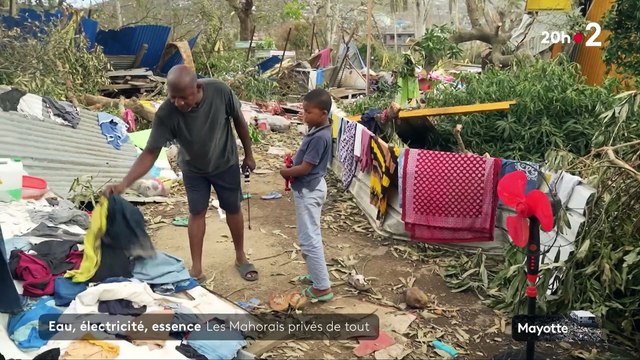 Cyclone : À Mayotte, 85 % des foyers privés d'électricit, d'essence, d'eau, de réseau téléphonique et d'internet