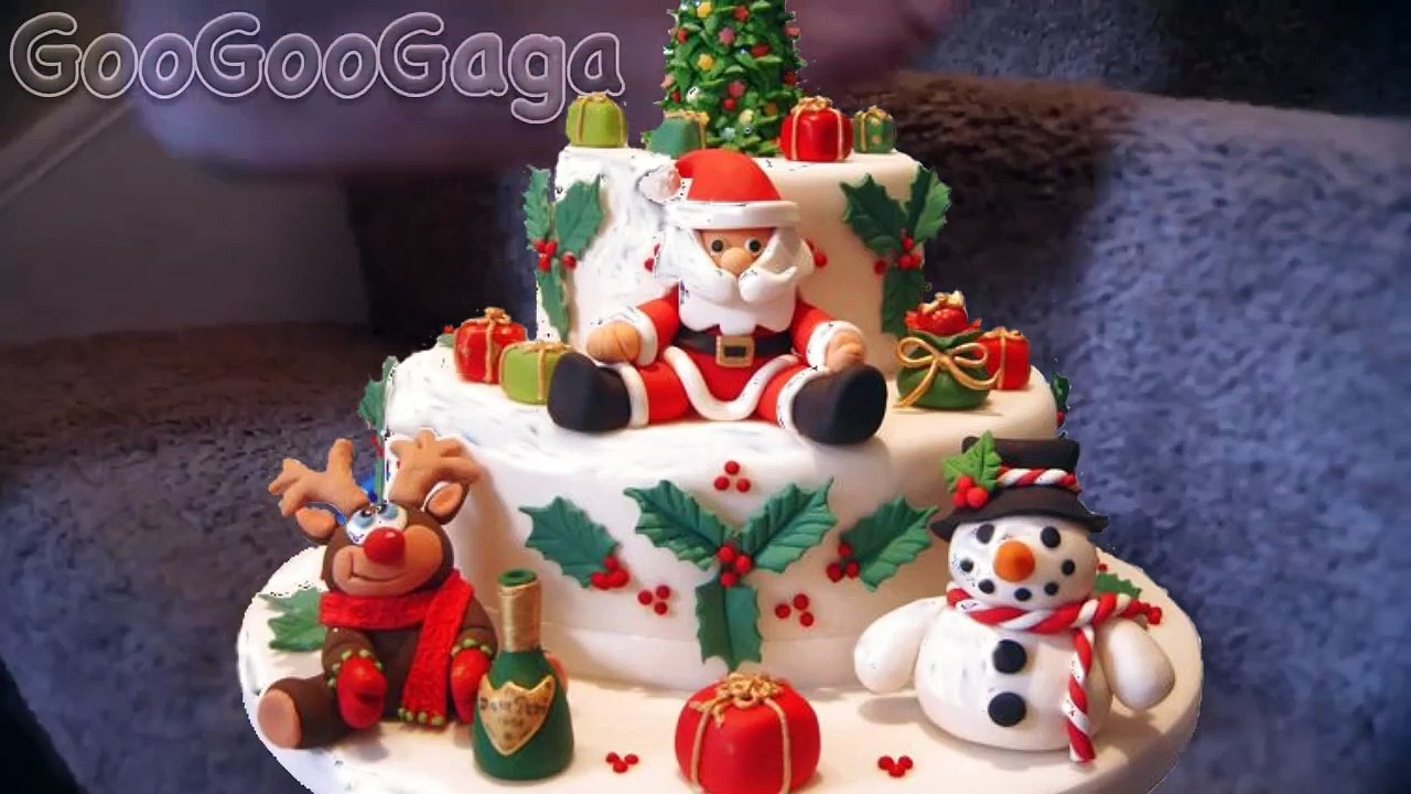 Goo goo Gaga bad baby runs over Christmas cake and nerf war!
