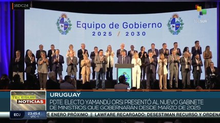 Pdte. electo Yamandú Orsi presentó su gabinete para 2025