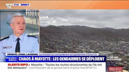 Cyclone Chido: "800 gendarmes sont déployés à Mayotte [...] face à un état de désolation", déclare le général Lionel Lavergne