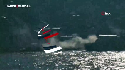 Beylerbeyi sahilde bir tur teknesinde yangın çıktı