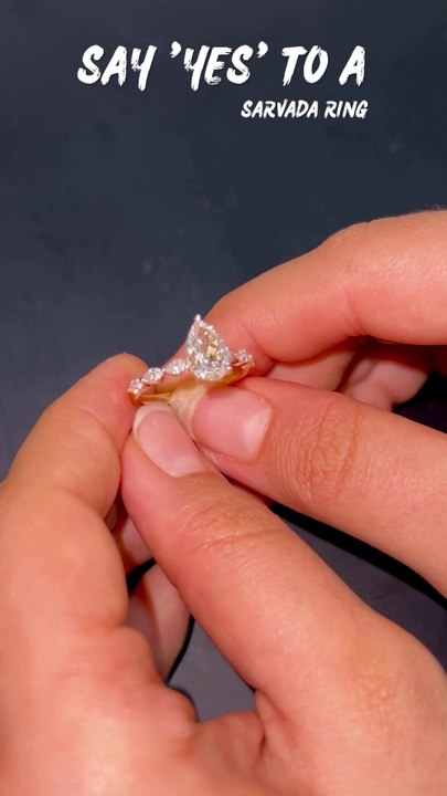 Exquisite 7-Stone Pear Cut Diamond Wedding Ring | Natural Beauty & Sophisticated Style #shorts